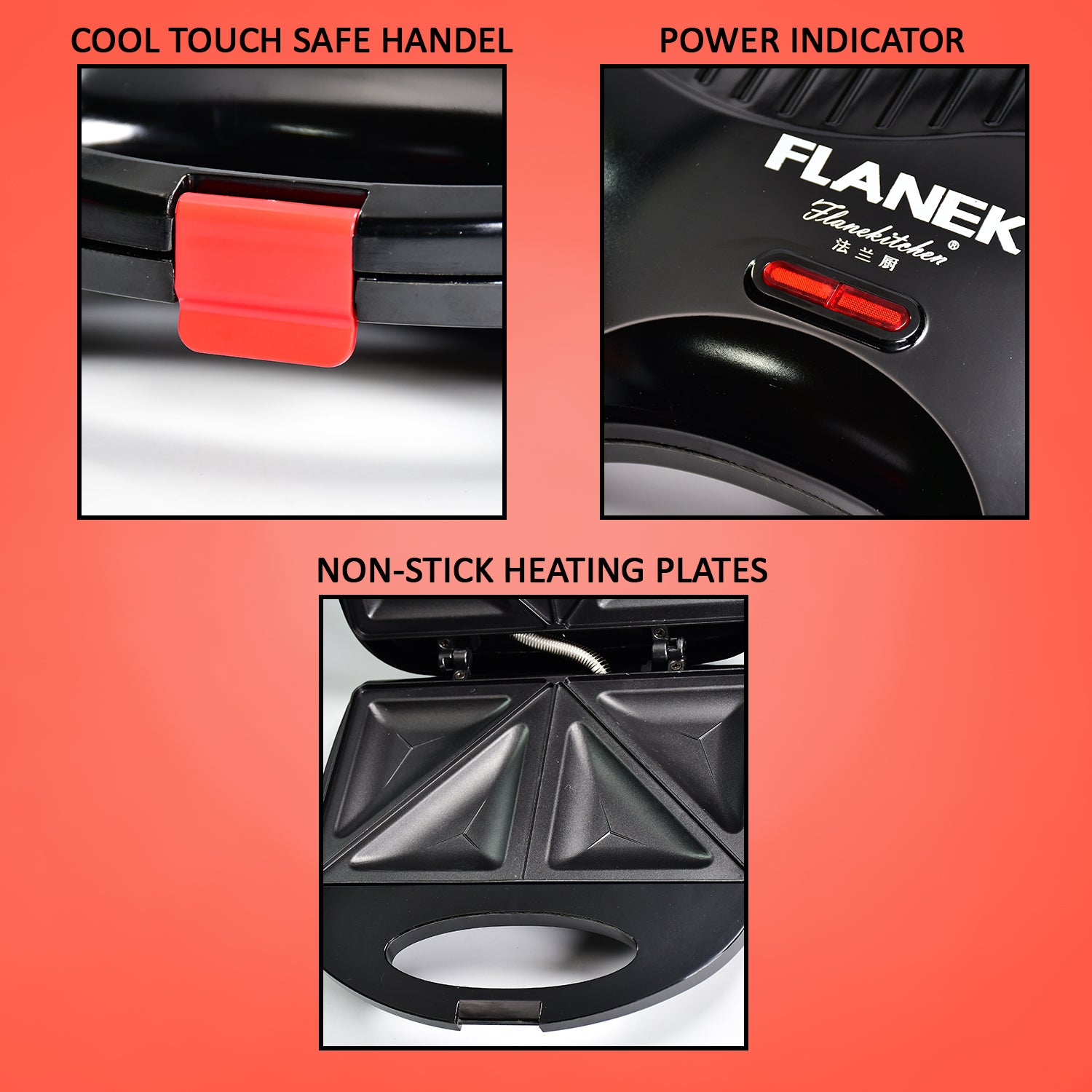 2819 Sandwich Maker Makes Sandwich Non-Stick Plates| Easy to Use with Indicator Lights DeoDap 2819 Sandwich Maker Makes Sandwich Non-Stick Plates| Easy to Use with Indicator Lights DeoDap
